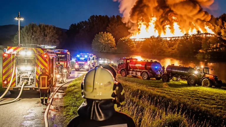 Großbrand in Neuwied-Feldkirchen: Feuerwehr verhindert Übergreifen auf Wald