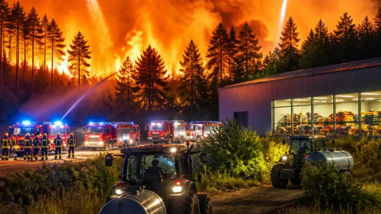 Großbrand in Waldaschaff: Hunderte Einsatzkräfte kämpfen nachts gegen Flammen