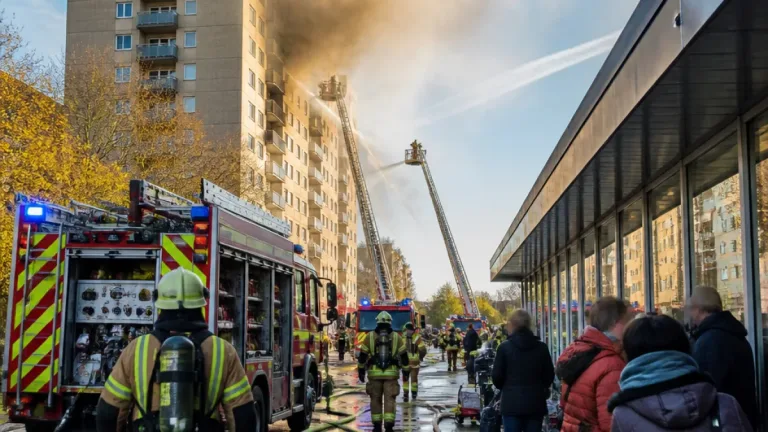 Großeinsatz im Märkischen Viertel: Brand in Zehn­geschoss­er Wohnhaus – keine Verletzten