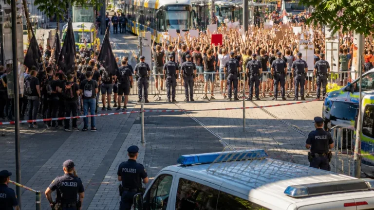 Großer Gegenprotest in Worms: Polizei sichert Kundgebung von Rechtsextremen ab