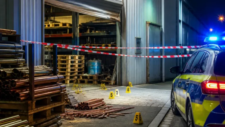 Großer Metalldiebstahl in Pforzheim: Kupfer und Messing im Wert von 15.000 Euro entwendet