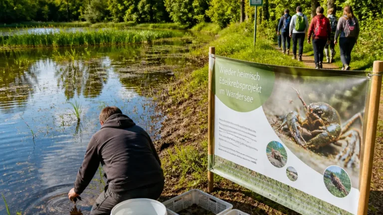 Günther beteiligt sich an Artenschutzprojekt für Edelkrebs und setzt Wanderung fort