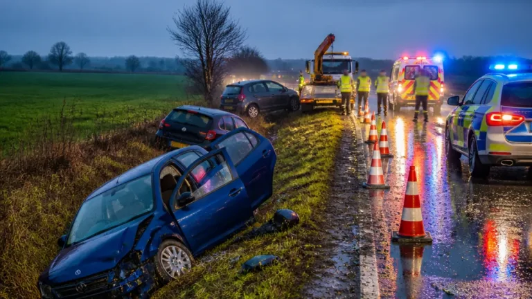 Heilbronn: Vier Leichtverletzte nach Aquaplaning-Unfall auf L1107