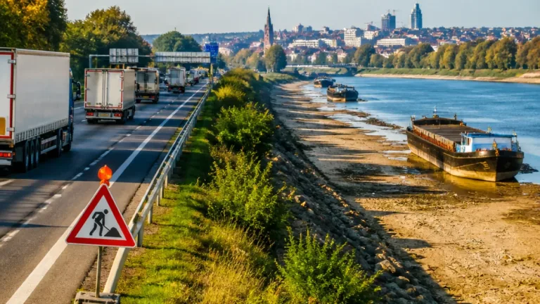 Hessen erlaubt vorübergehend Sonntagsfahrten für Lkw wegen extremen Niedrigwassers
