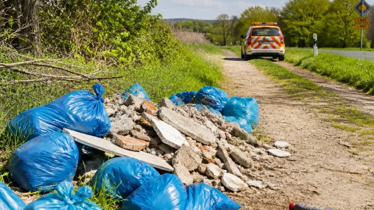 Illegale Müllablagerungen bei Hildesheim: Bauschutt und 20 Säcke Hausmüll im Grünen gefunden