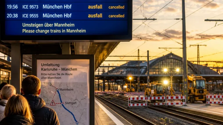 Karlsruhe: Direkte ICE-Verbindungen nach München für zwei Wochen eingestellt
