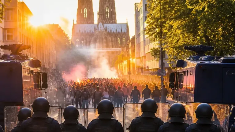 Köln: Protestcamp ‚Rheinmetall entwaffnen‘ endet mit Auseinandersetzungen und Angriffen auf Polizisten