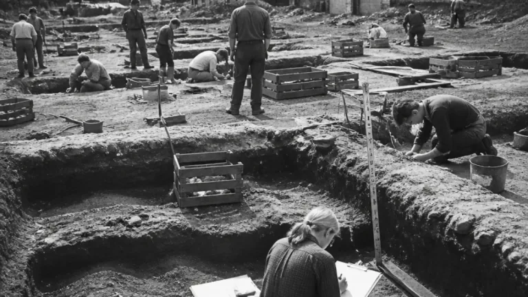 Krefeld: Historisches Foto dokumentiert Beginn der Ausgrabungen in Gellep-Stratum 1969