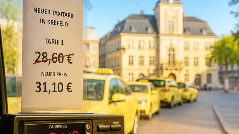 Krefeld: Taxitarife steigen ab 1. Oktober – Fahrpreise steigen um rund neun Prozent