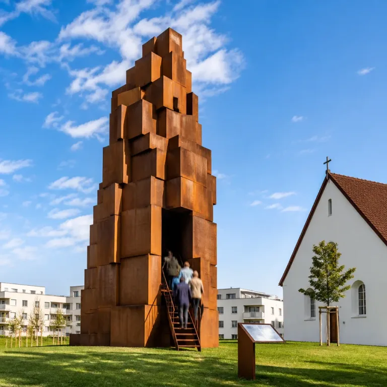 32 Meter hohe Skulptur in Freiham: Kirche bringt Klangkunst in neues Stadtviertel