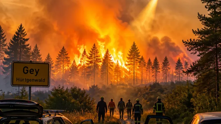 Lage im Hürtgenwald weiter angespannt: Einsatzkräfte halten Brandflanke stabilisiert