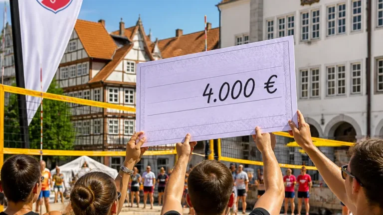 Lehrgruppe D gewinnt Beach-Cup in Celle und spendet <strong>4.000 Euro</strong> an Hospiz