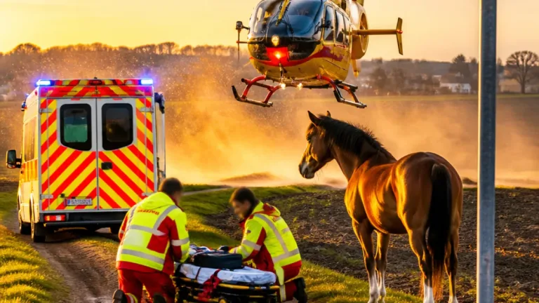 Ludwigsburg: Reiterin bei Neckarweihingen schwer verletzt – Hubschrauber im Einsatz