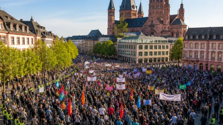 Mehr als 2.000 Menschen demonstrieren in Mainz gegen Rechtsextremismus