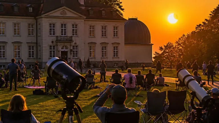 Mönchengladbach blickt gemeinsam in den Himmel: Menschen beobachten partielle Sonnenfinsternis