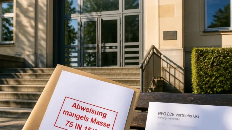 Münster: Amtsgericht weist Insolvenzantrag der NEO B2B Vertriebs UG mangels Masse ab