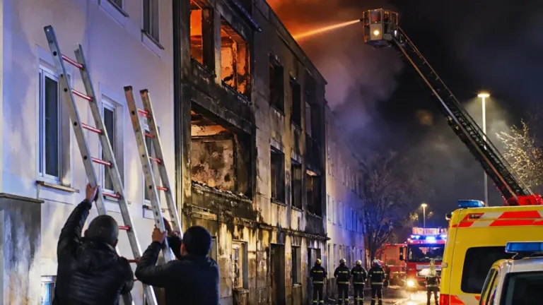 Münster: Nachbarn retten Familie bei Brand – Haus weitgehend ausgebrannt
