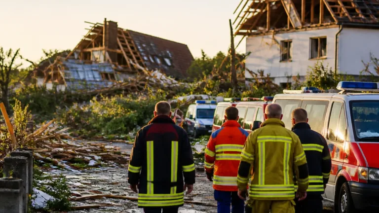 Mutmaßlicher Tornado richtet schwere Schäden in Mittelhessen an – Dächer abgedeckt, Scheune eingestürzt