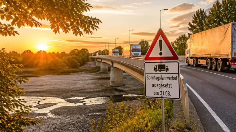 MV lockert Sonntagsfahrverbot für Lkw wegen Niedrigwasser — befristete Ausnahmeregelung geplant