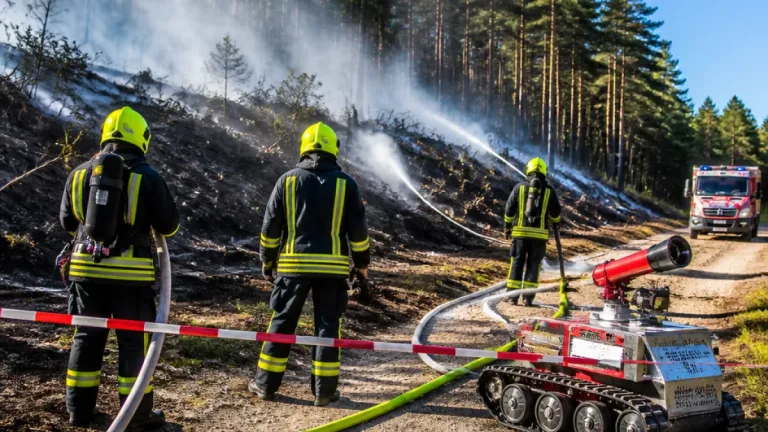 Nach Waldbrand bei Illingen: Feuerwehr bekämpft weiterhin Glutnester auf rund sieben Hektar