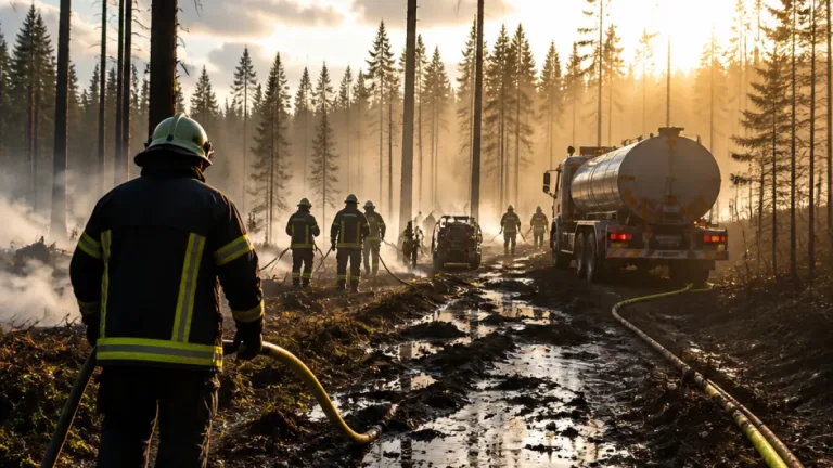 Nachlöscharbeiten nach Waldbrand in Schramberg dauern an – Hoffnung auf Regen