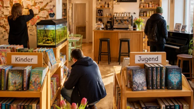 Neumünster: Neue Buchhandlung „Bücherwald“ kombiniert Café, Kinderbereich und Leselandschaft