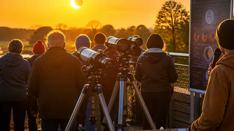 Neuss: Beobachtung der partiellen Sonnenfinsternis an der Laga–Seeterrasse