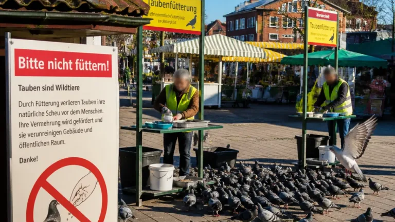 Norderstedt verstärkt Appell: Stadttauben nicht füttern, um Tierleid und Verschmutzung zu vermeiden