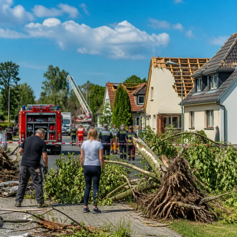 Tornado wütet in Fürstenwalde: Mehrere Verletzte, Dächer abgedeckt und Bäume entwurzelt