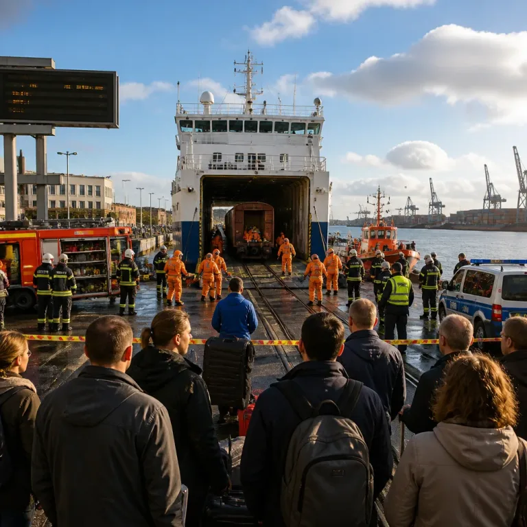 Gefahrstoffeinsatz in Rostocker Hafen: Fähre evakuiert, Abfahrten abgesagt