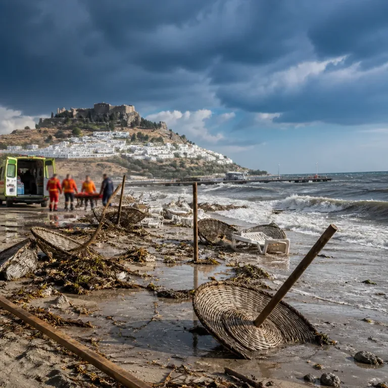 Herbststurm in der Ägäis: Blitz trifft deutsche Urlauberin – Unwetter richtet schwere Schäden an