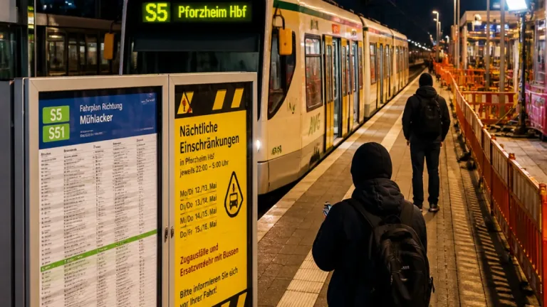 Pforzheim: Nächtliche Einschränkungen auf den AVG-Linien S5/S51 im September