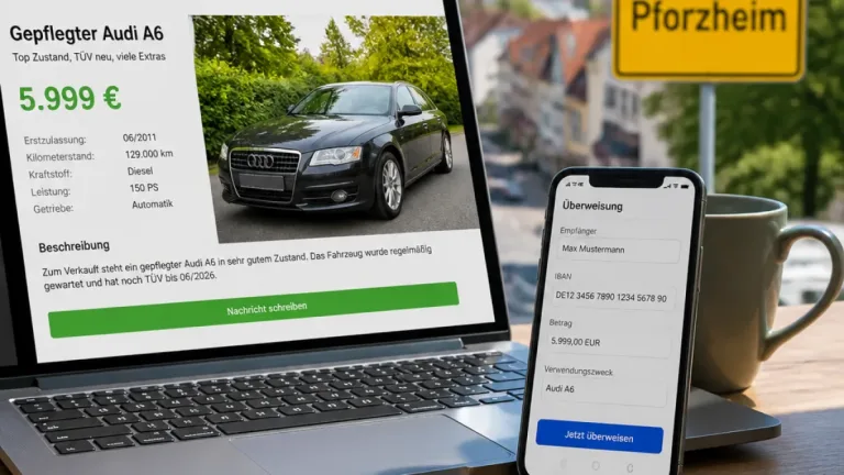 Pforzheim: Polizei warnt vor betrügerischen Schnäppchenangeboten beim Autokauf