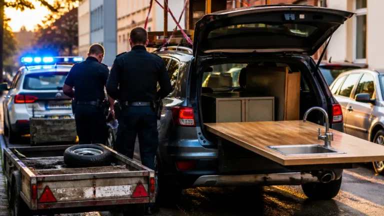 Polizei stoppt unsicheren Möbeltransport in Bremerhaven-Lehe