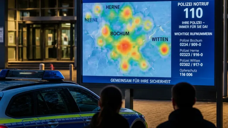 Polizei veröffentlicht Wohnungs‑Einbruchs‑Radar für Bochum: Karte und Telefonnummern für Betroffene