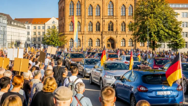 Protest gegen Pflegereform: Kundgebung und Autokorso in Frankfurt (Oder)