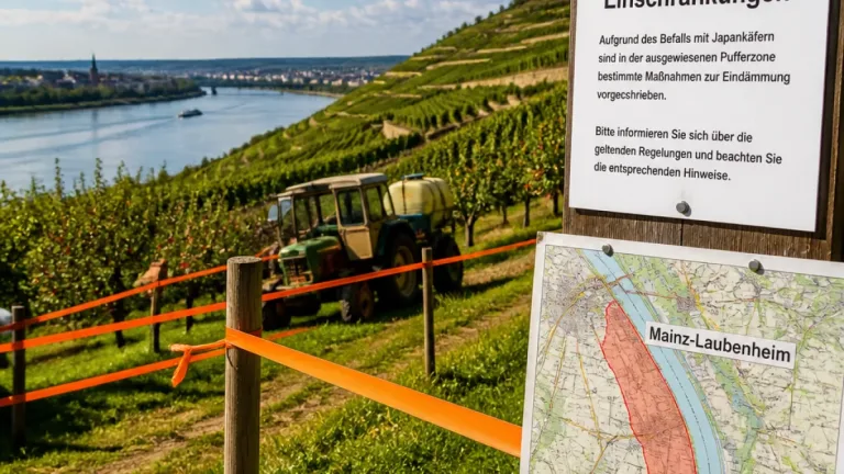 Pufferzone gegen Japankäfer ausgeweitet: Teile von Rhein‑Selz nun betroffen