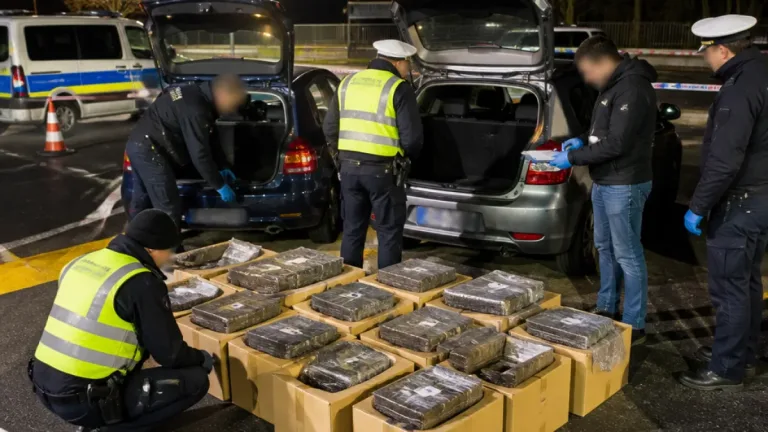 Razzia an der A7: 330 Kilogramm Haschisch in zwei Autos entdeckt