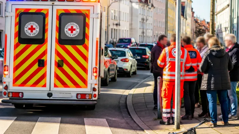 Rettungswagen erfasst 72-Jährige in Landshut: Frau mit Rollator bei Anfahren verletzt