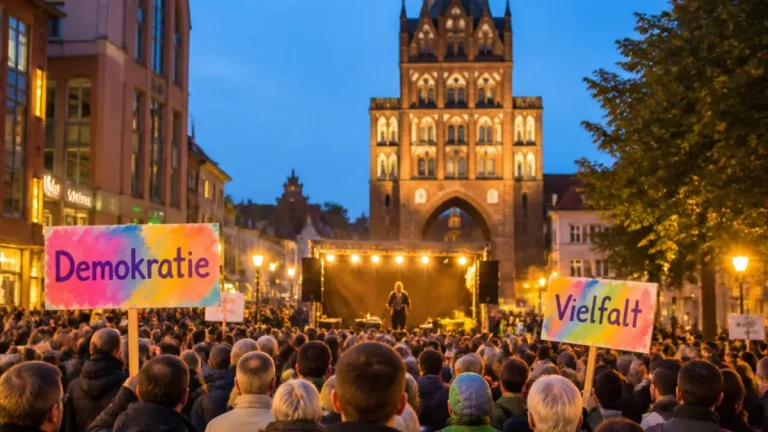 Rostock: Tausende demonstrieren für Demokratie und Vielfalt nach AfD-Wahlsieg