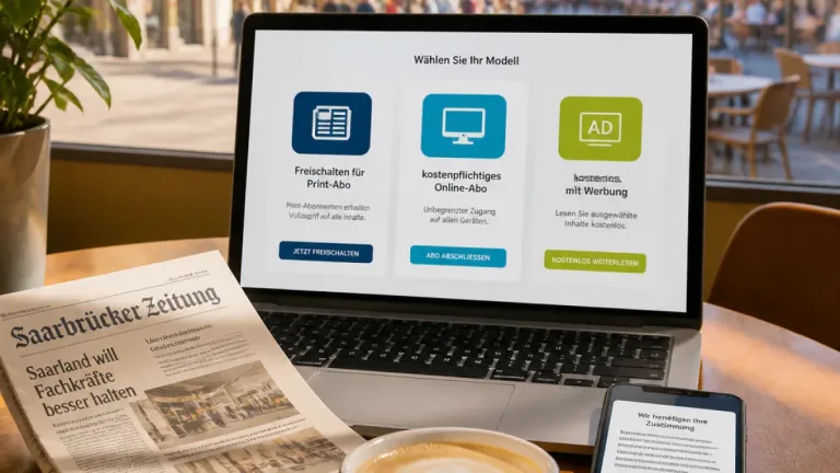 Saarbrücker Zeitung erklärt Optionen für digitalen Zugriff: Abo, Basisangebot oder Nutzung gegen Werbung