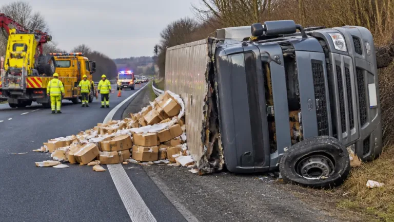 Sattelzug kippt bei Bamberg um: Reifenplatzer löst Unfall auf der A73 aus