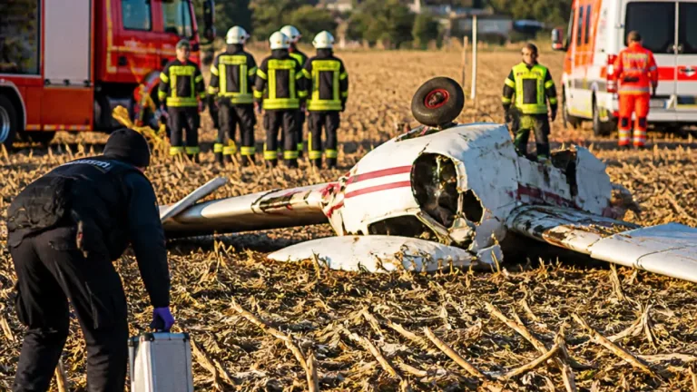 Schwerer Flugzeugabsturz bei Gießen: Cessna stürzt nahe Flugplatz Lützellinden ab