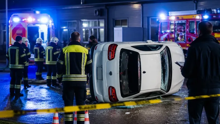Schwerer Unfall in Neumünster: Polizei bittet um Zeugenaussagen nach Überschlag im Industriegebiet