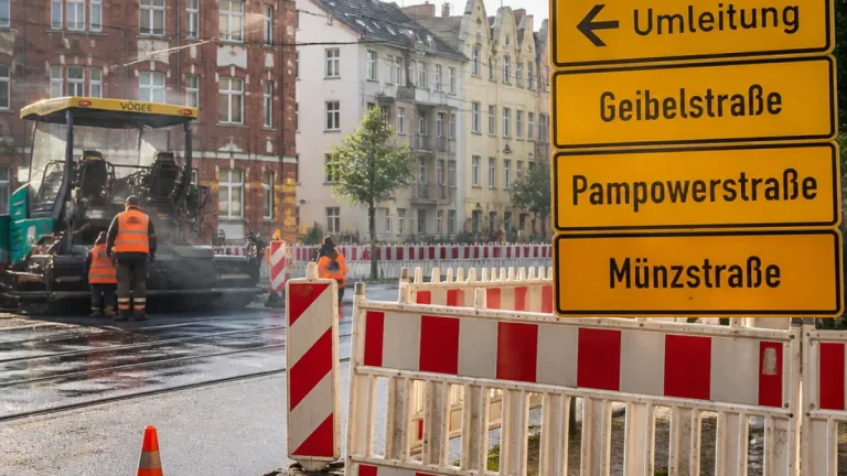 Schwerin: Gehwege und Straßen zeitweise gesperrt – Pampower-, Münz- und Geibelstraße betroffen