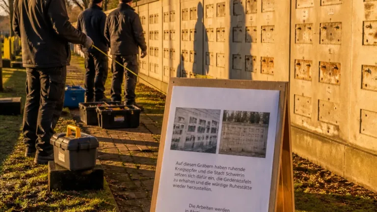 Schwerin: Volksbund verurteilt Diebstahl von Messingplatten auf altem Friedhof