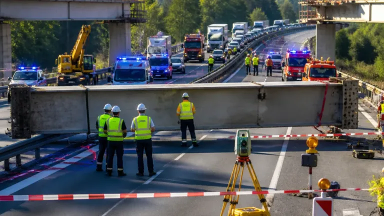 Stahlträger stürzt auf A81 bei Bad Dürrheim – Autobahn in beide Richtungen gesperrt