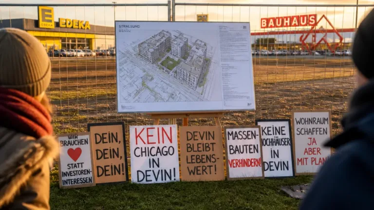 Stralsund: Streit um Bebauungsplan Nr. 71 — Devin gegen fünfgeschossige Wohnblöcke
