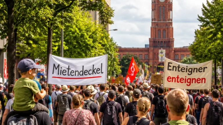 Tausende fordern in Berlin-Mitte: Mietendeckel, Enteignung und mehr kommunaler Wohnungsbau