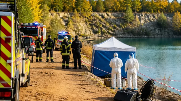 Toter Badeunfall bei Vierkirchen: Einsatzkräfte aus Görlitz bergen 30-jährigen Mann aus dem Tonloch